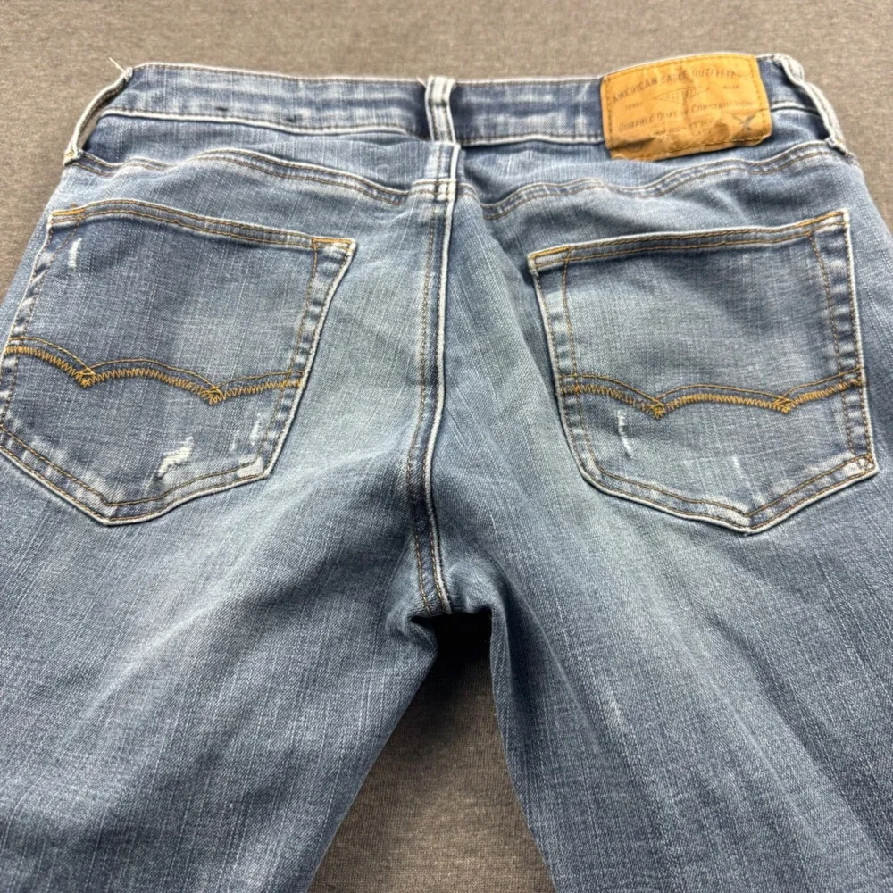 American Eagle Outfitters Mens 360 Extreme Flex Skinny Jeans Distressed ‎ 29x30